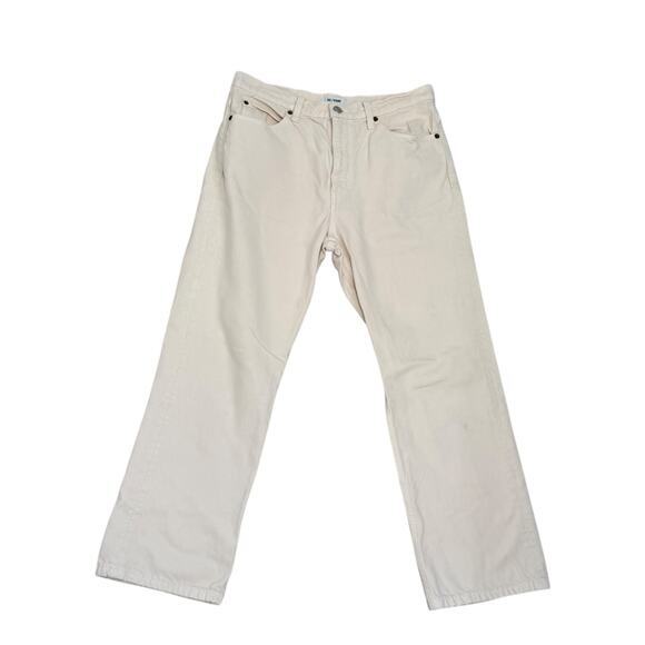 Redone Jeans 70s Crop Boot Size 30 Cream Denim High Rise - Picture 1 of 9